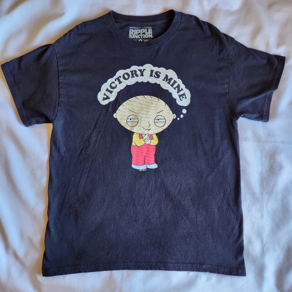 Stewie Griffin Victory Is Mine Family Guy Ripple Junction L Blk Graphic T-Shirt - Picture 2 of 6